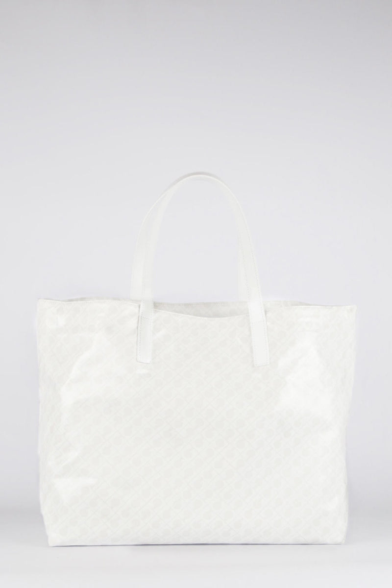 Gherardini Shopping bag con monogramma vista frontale colore bianco