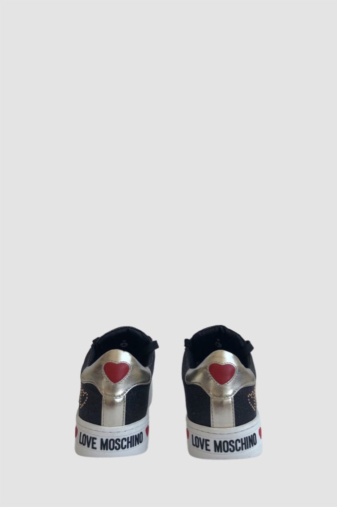 Love Moschino Sneaker glitterata vista posteriore