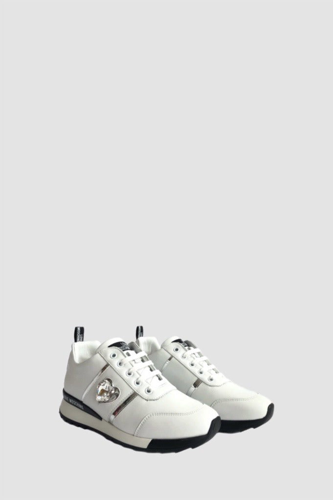 Love Moschino Sneaker con brillante vista di entrambe le scarpe
