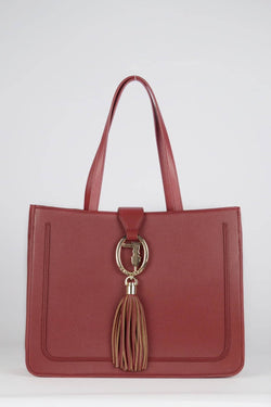 Trussardi Shopping bag con penero colore rosso