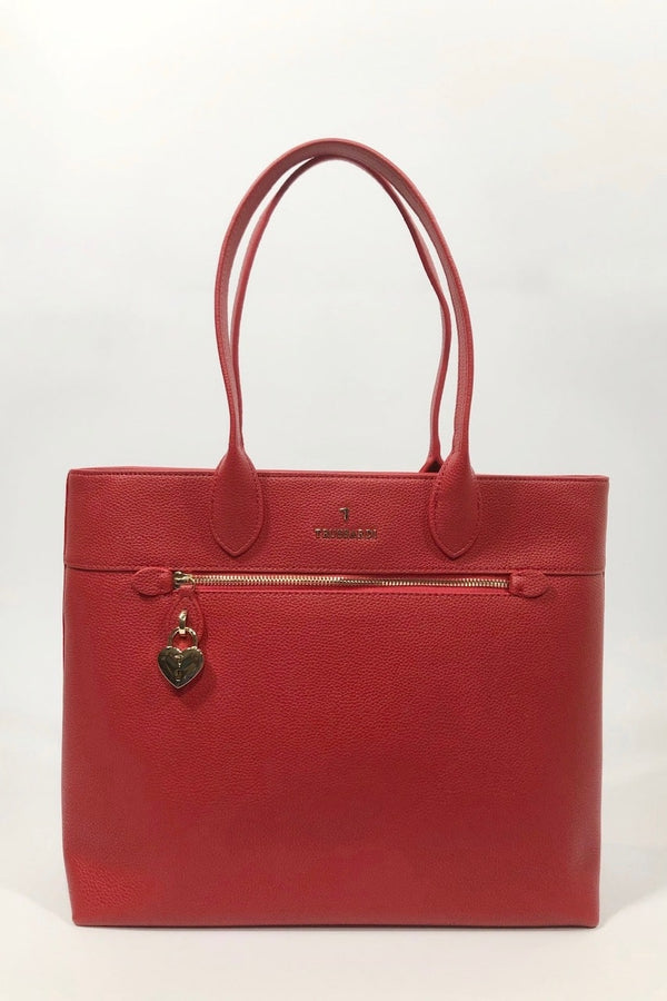 Trussardi Shopper con tasca frontale colore rosso