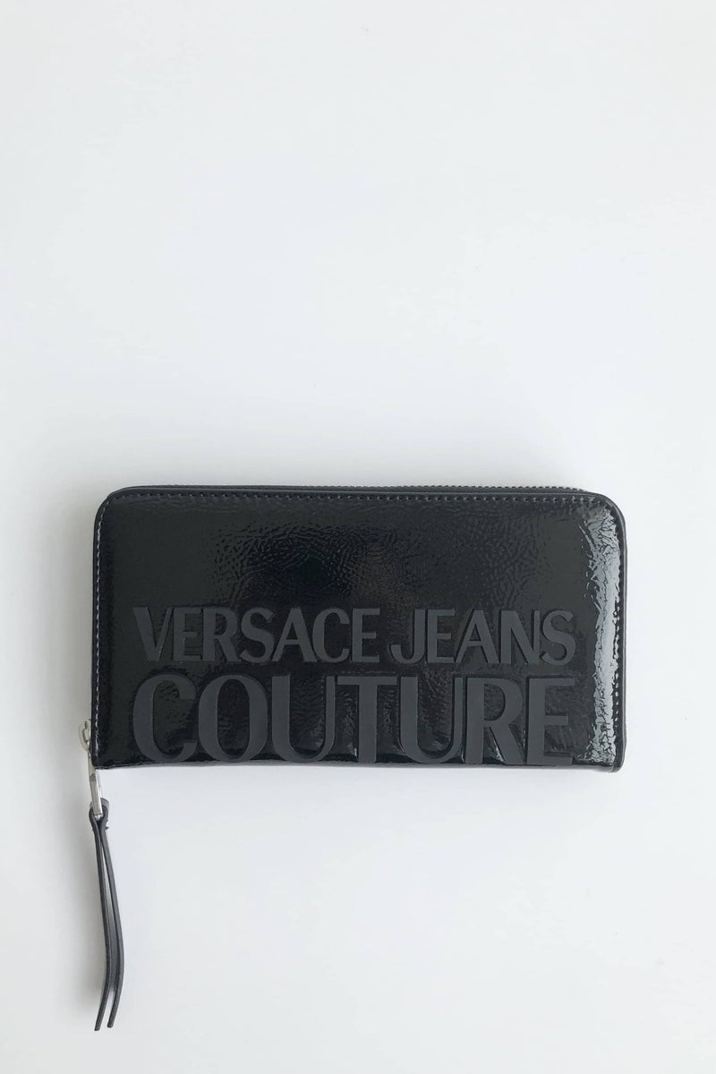 Versace Jeans Couture Portafogli lucido vista frontale variante colore nero