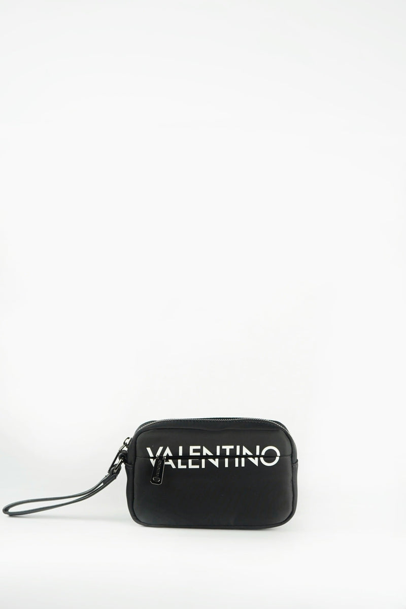 Mario Valentino Beauty Case Nylo vista frontale con cerniera della tasca che sporge
