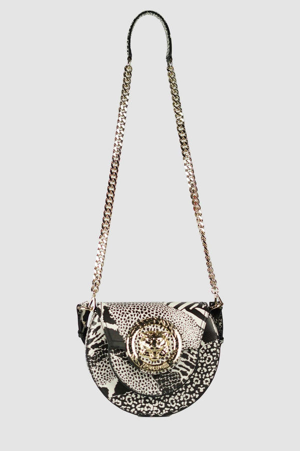 Just Cavalli Iconic Bag Stampa Animalier vista frontale con tracolla sollevata
