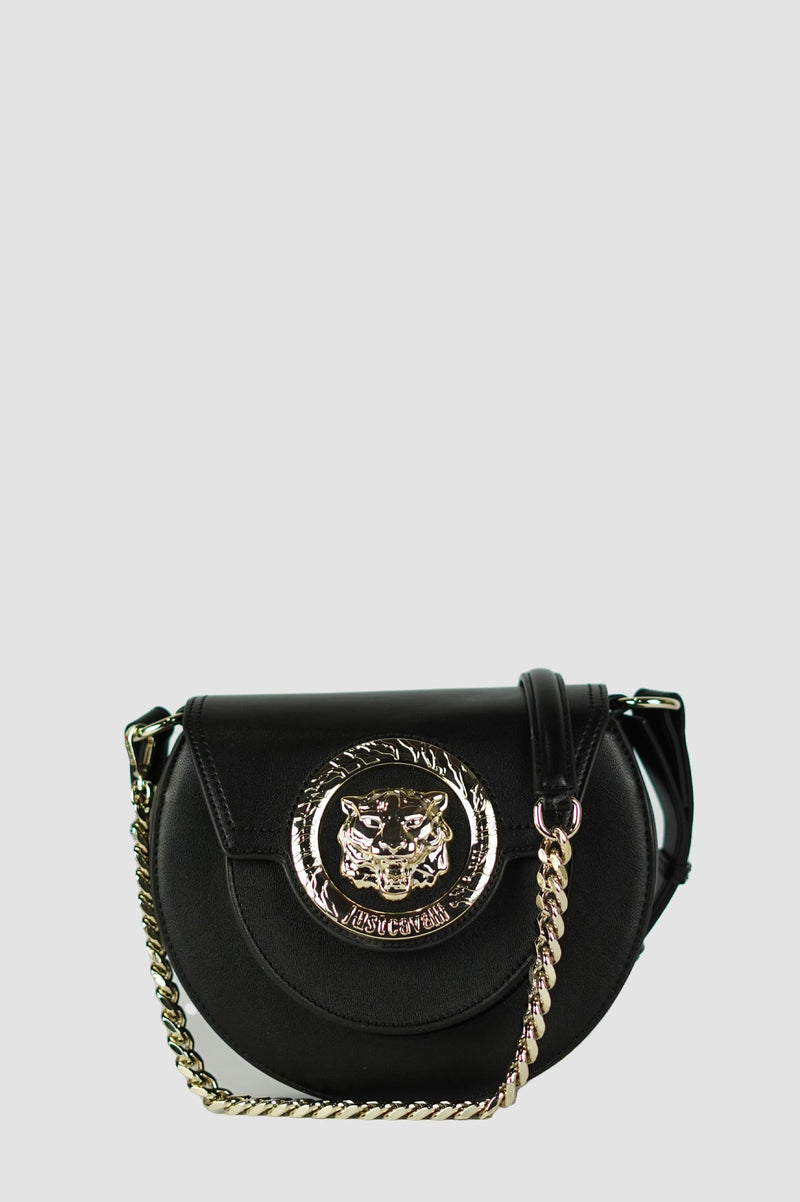 Just Cavalli Iconic Bag con Logo Giaguaro vista frontale con tracolla inserita